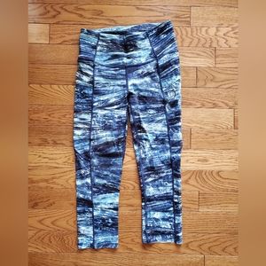 Lululemon fast and free blue crop size 4